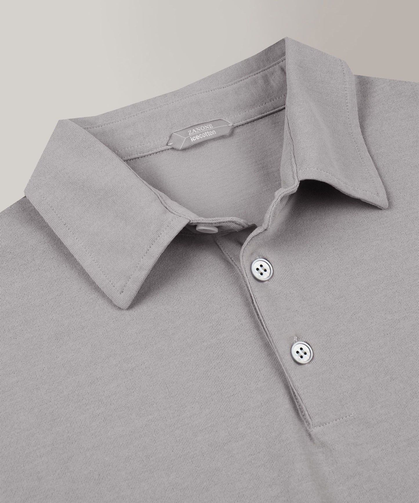 Zanone - Slim-fit organic IceCotton polo shirt - grey