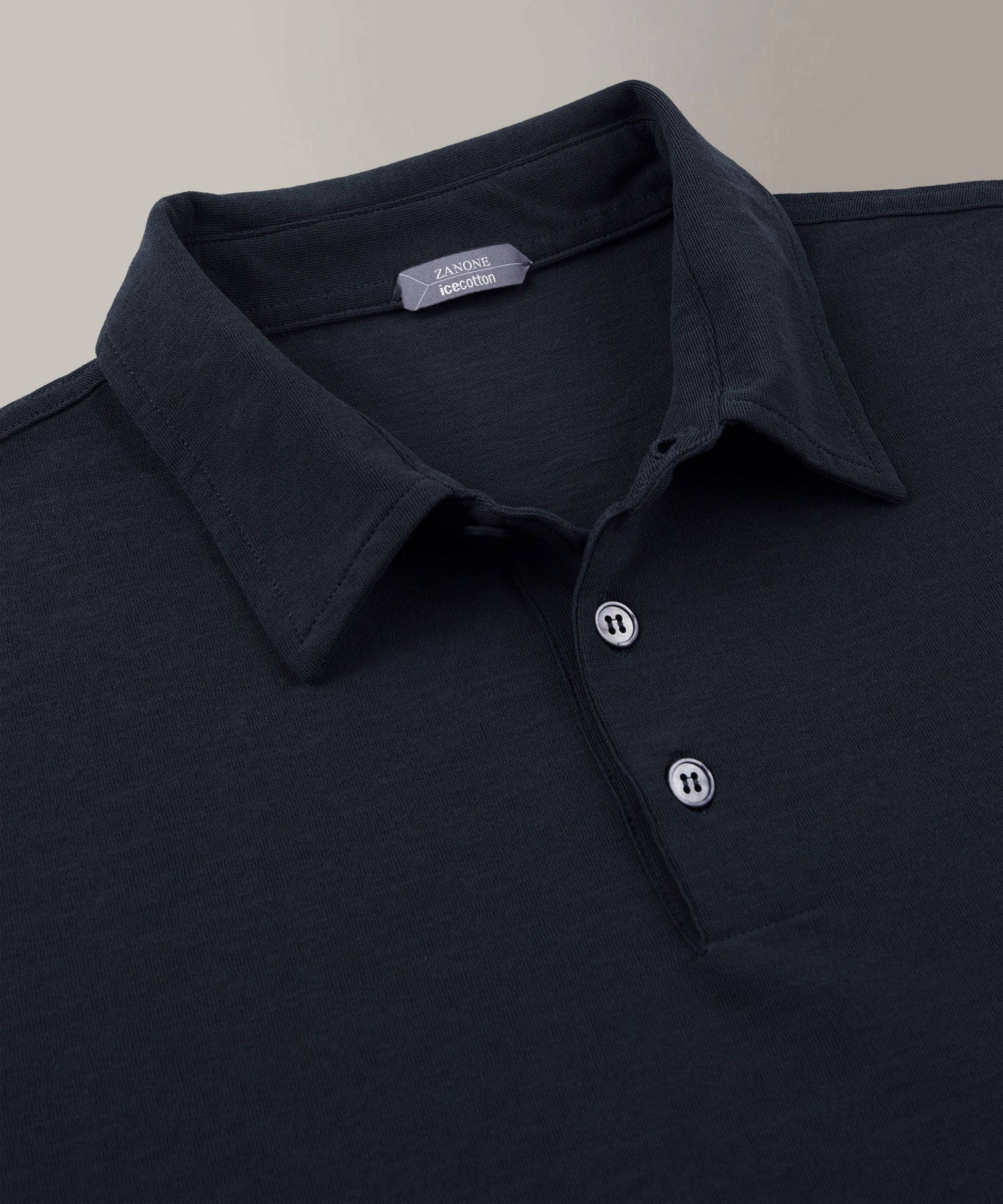 Zanone - Slim-fit organic IceCotton polo shirt - navy blue