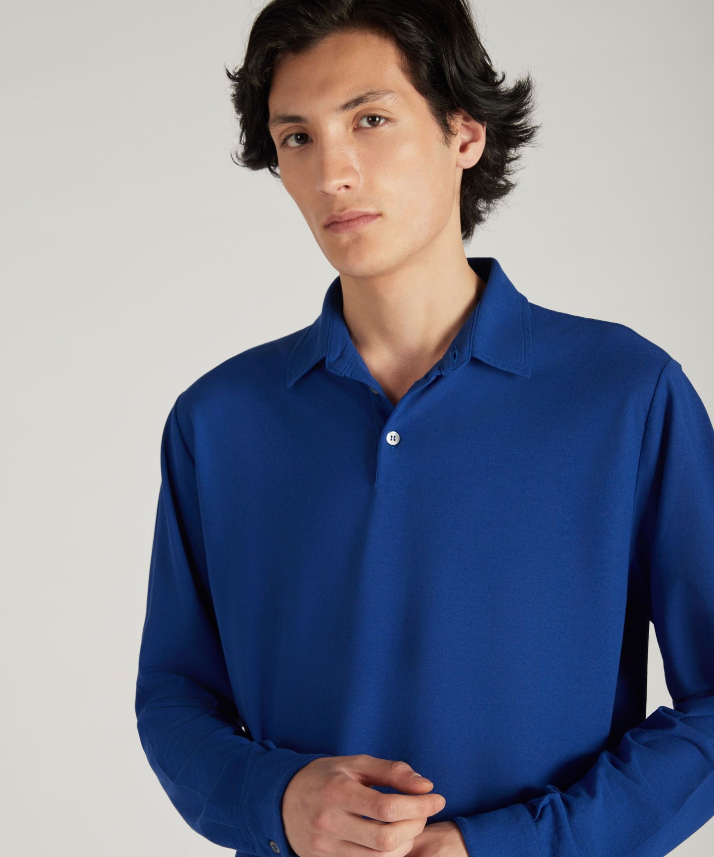 Zanone - Slim-fit organic IceCotton polo shirt - blu reale