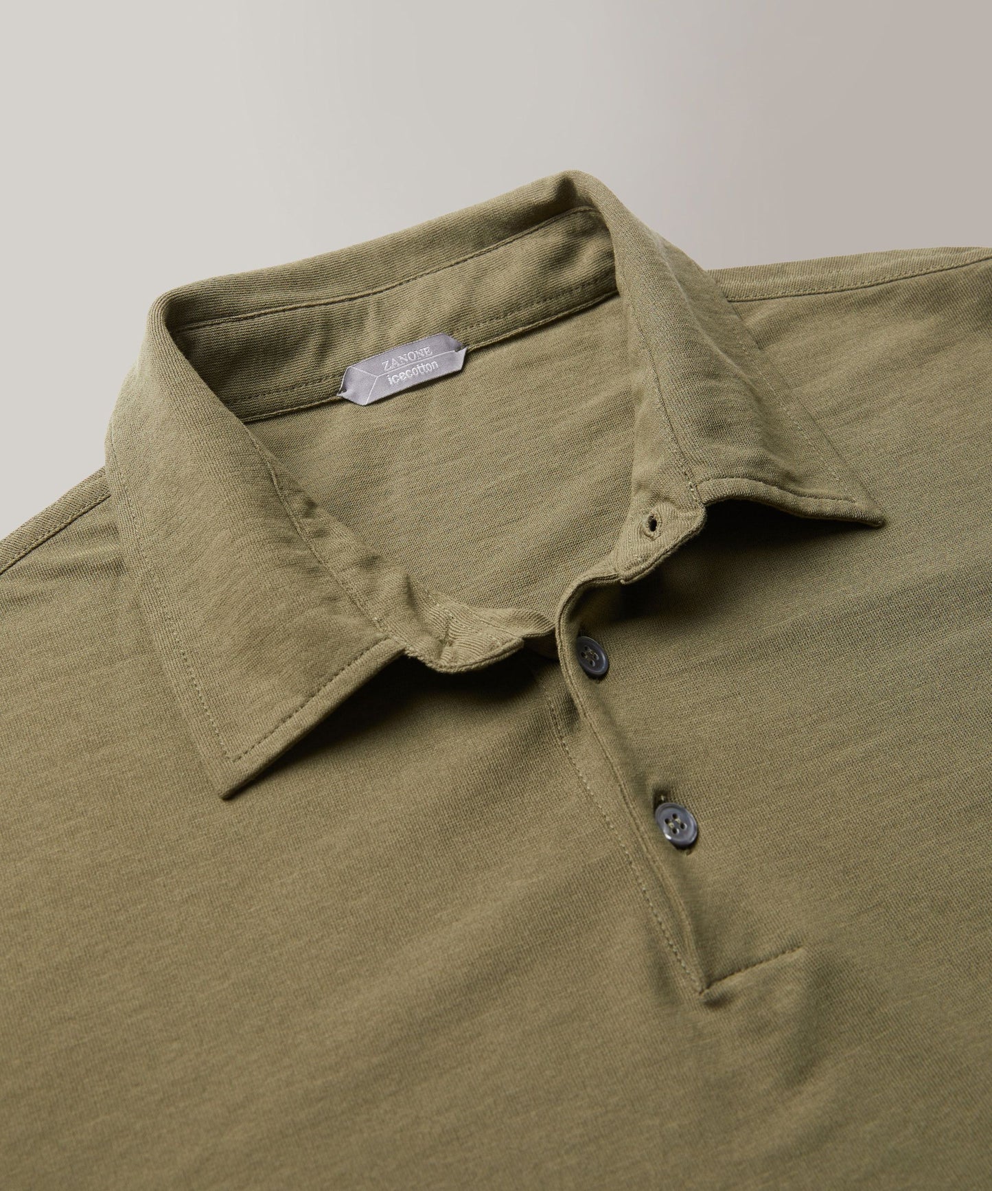 Zanone - Slim-fit organic IceCotton polo shirt - military green