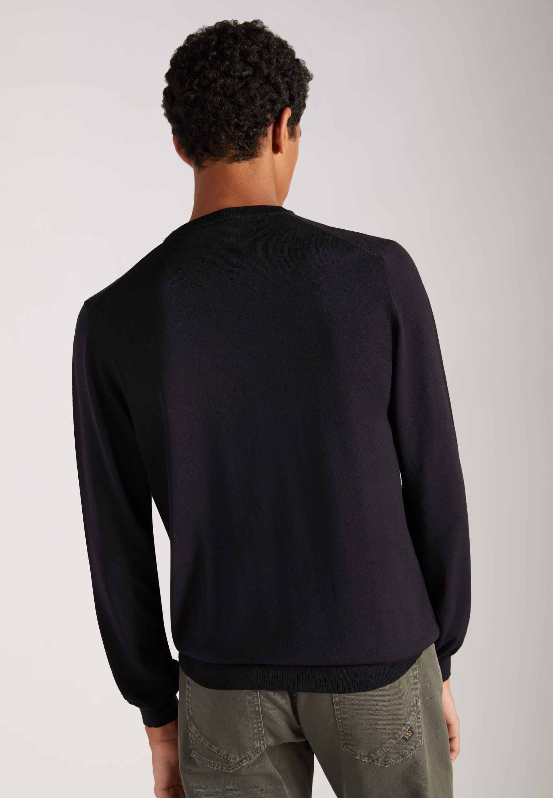 Zanone - Slim-fit crew-neck sweater in certified Flexwool - blue