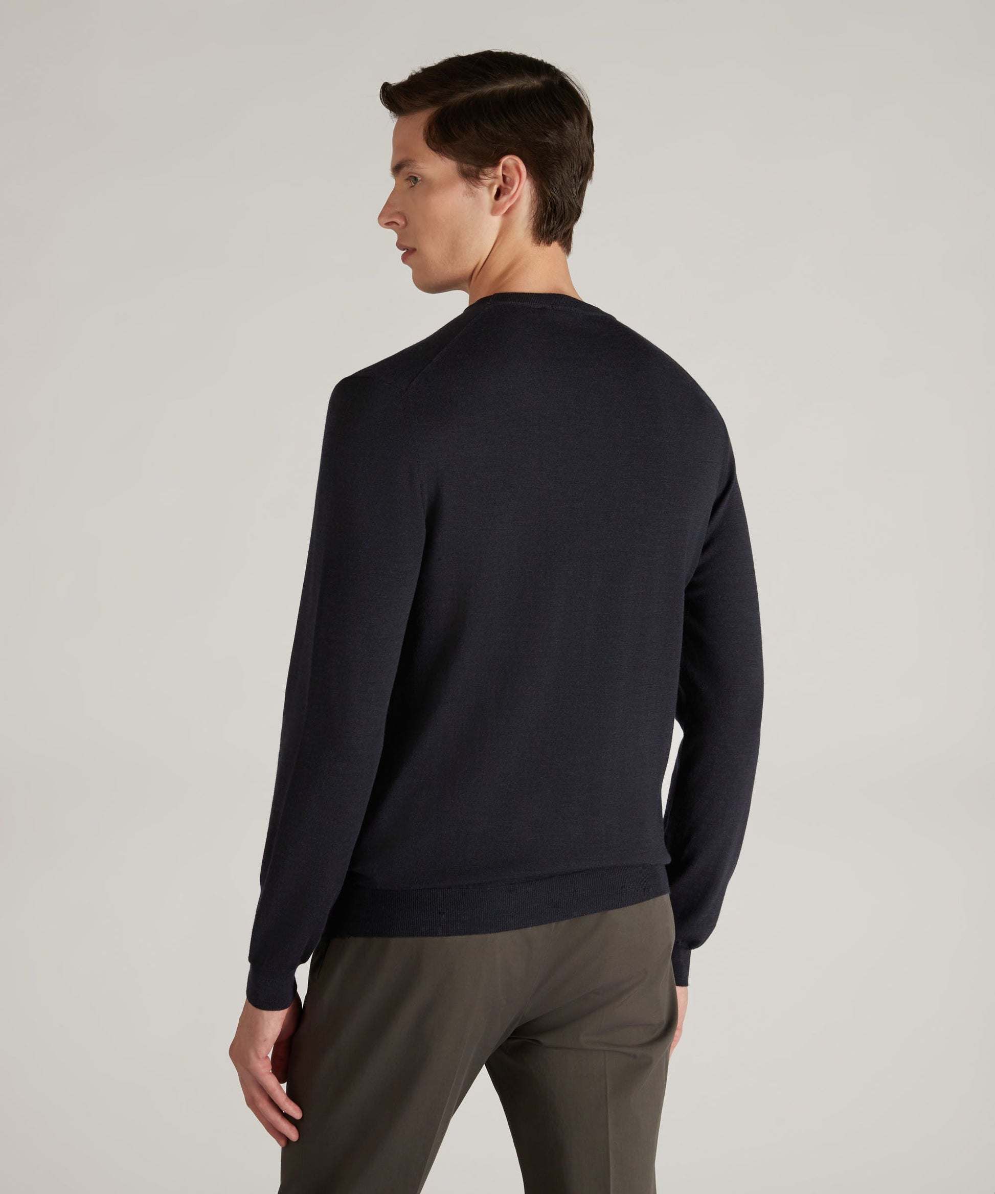 Zanone - Slim-fit crew-neck sweater in certified Flexwool - blue melange