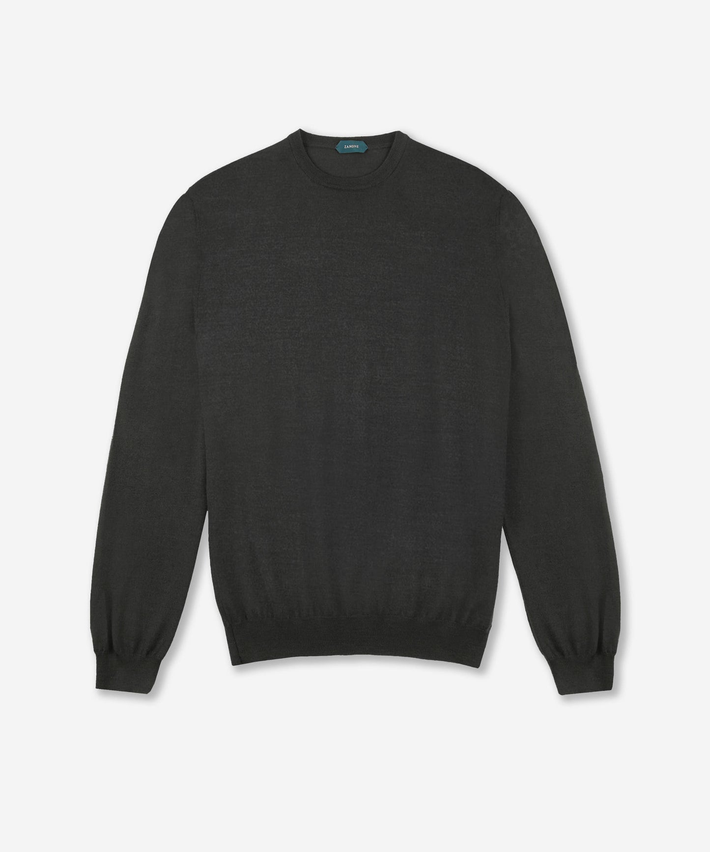 Slim-fit crew-neck sweater in certified Flexwool