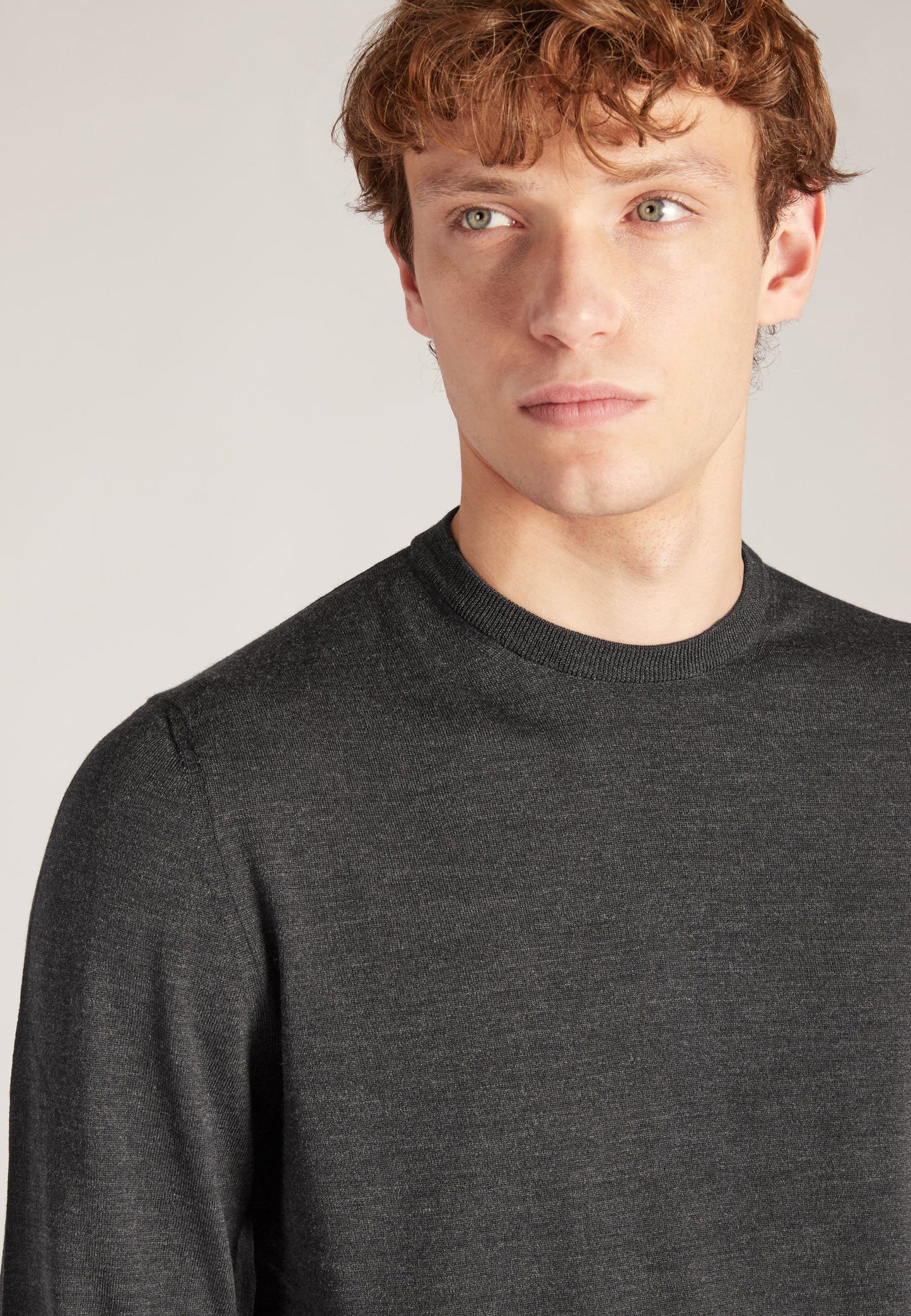 Zanone - Slim-fit crew-neck sweater in certified Flexwool - anthracite