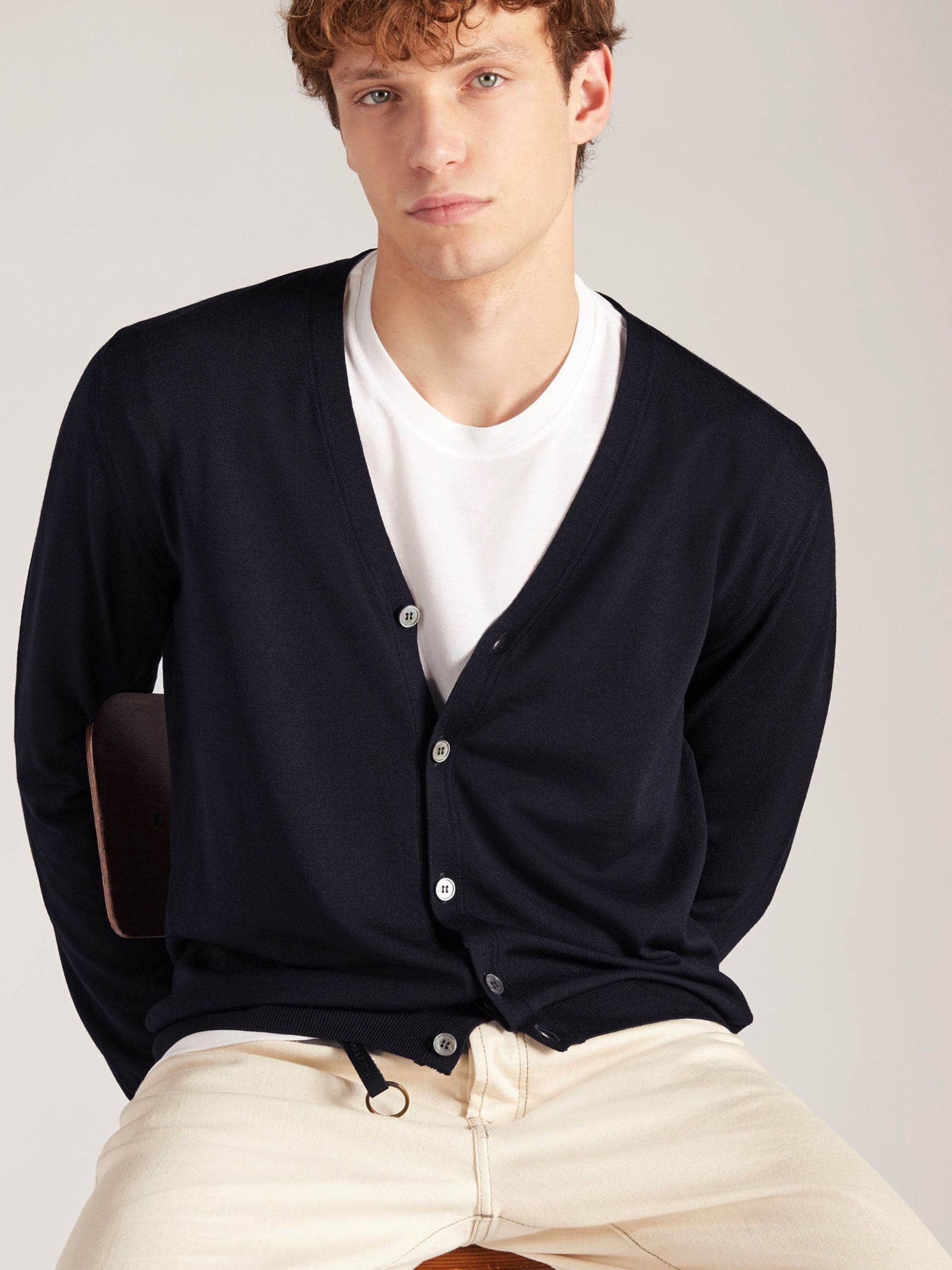 Zanone - Slim-fit cardigan in certified Flexwool - blue