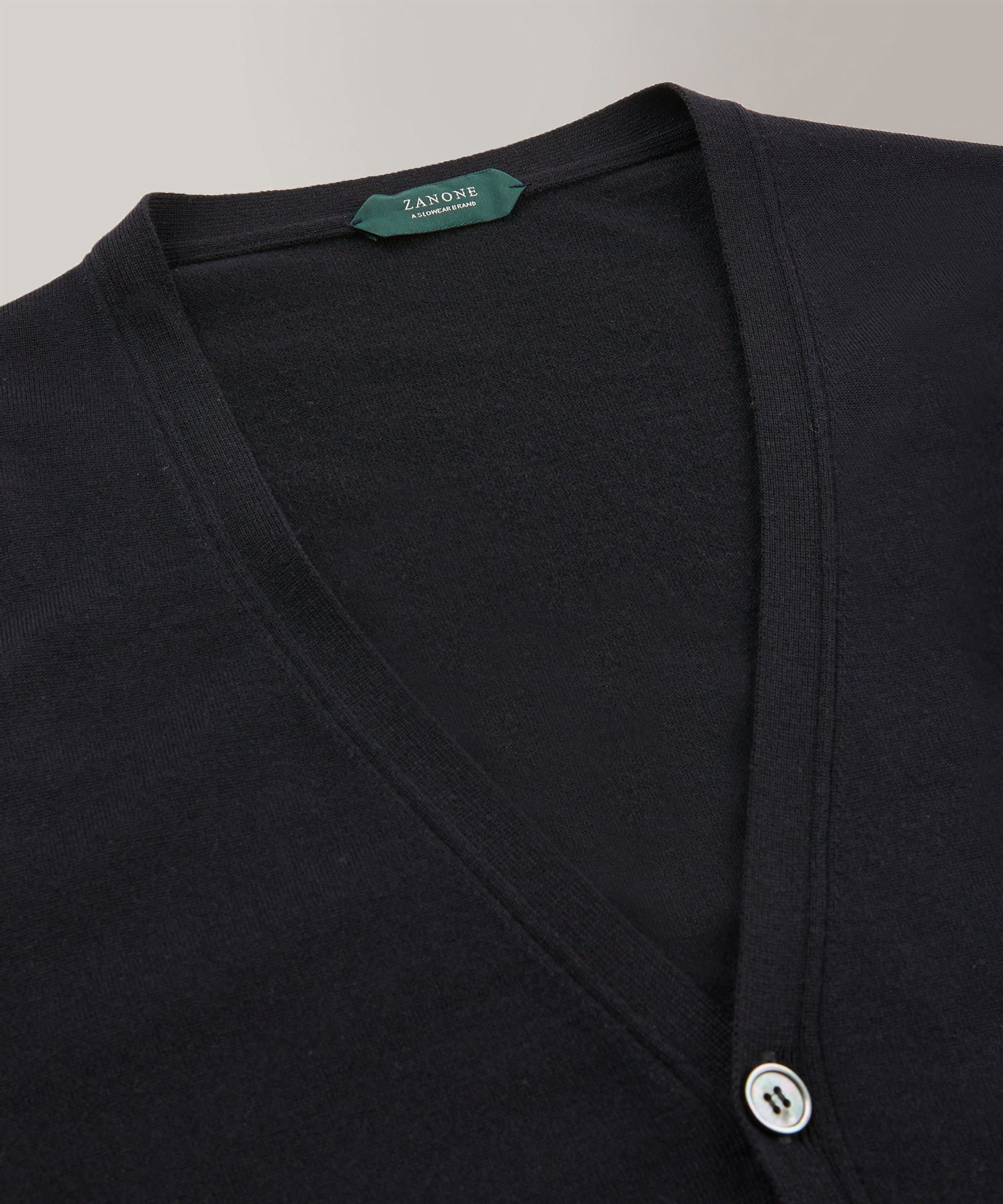 Zanone - Slim-fit cardigan in certified Flexwool - blue