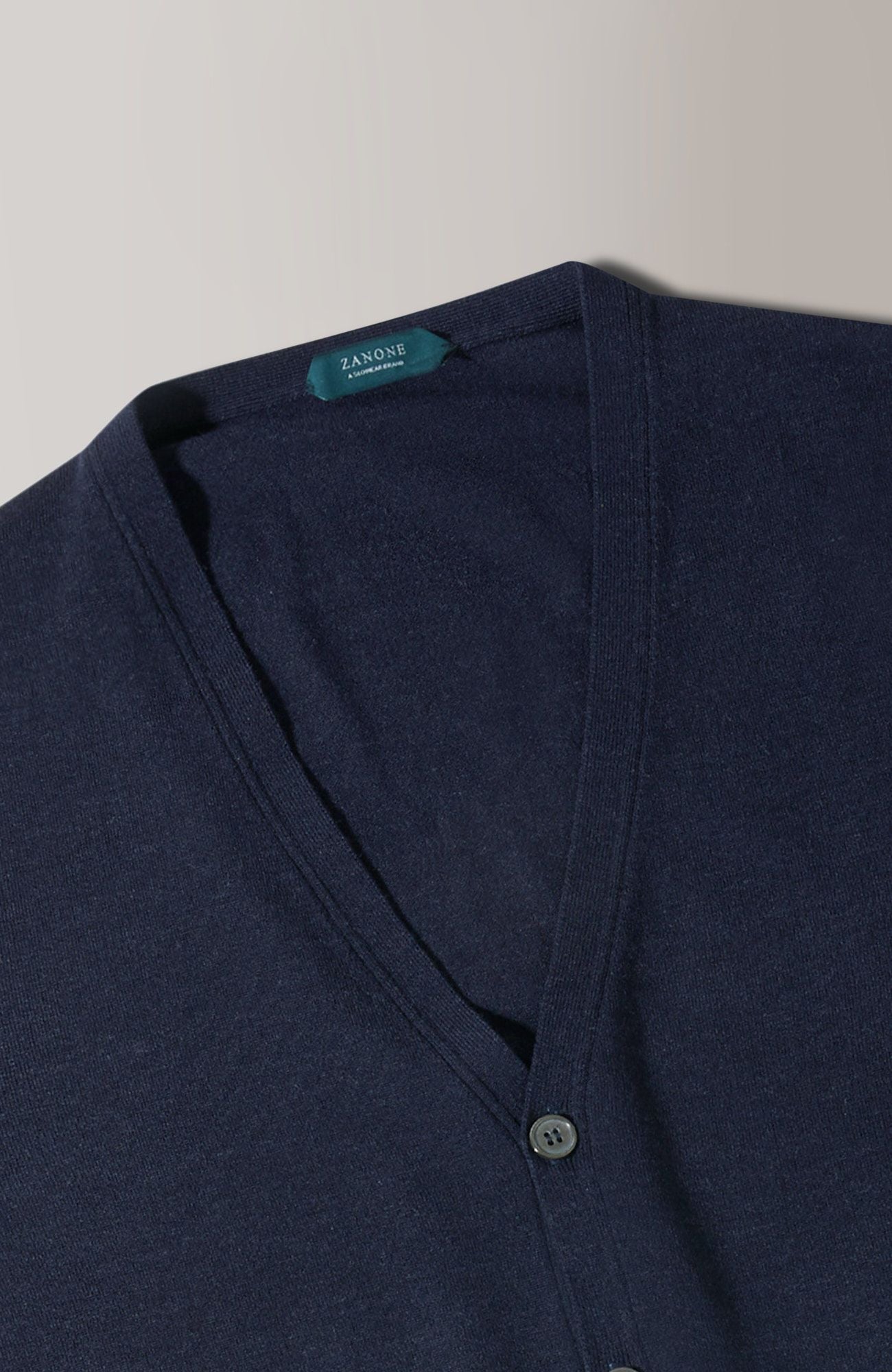 Zanone - Slim-fit cardigan in certified Flexwool - blue melange