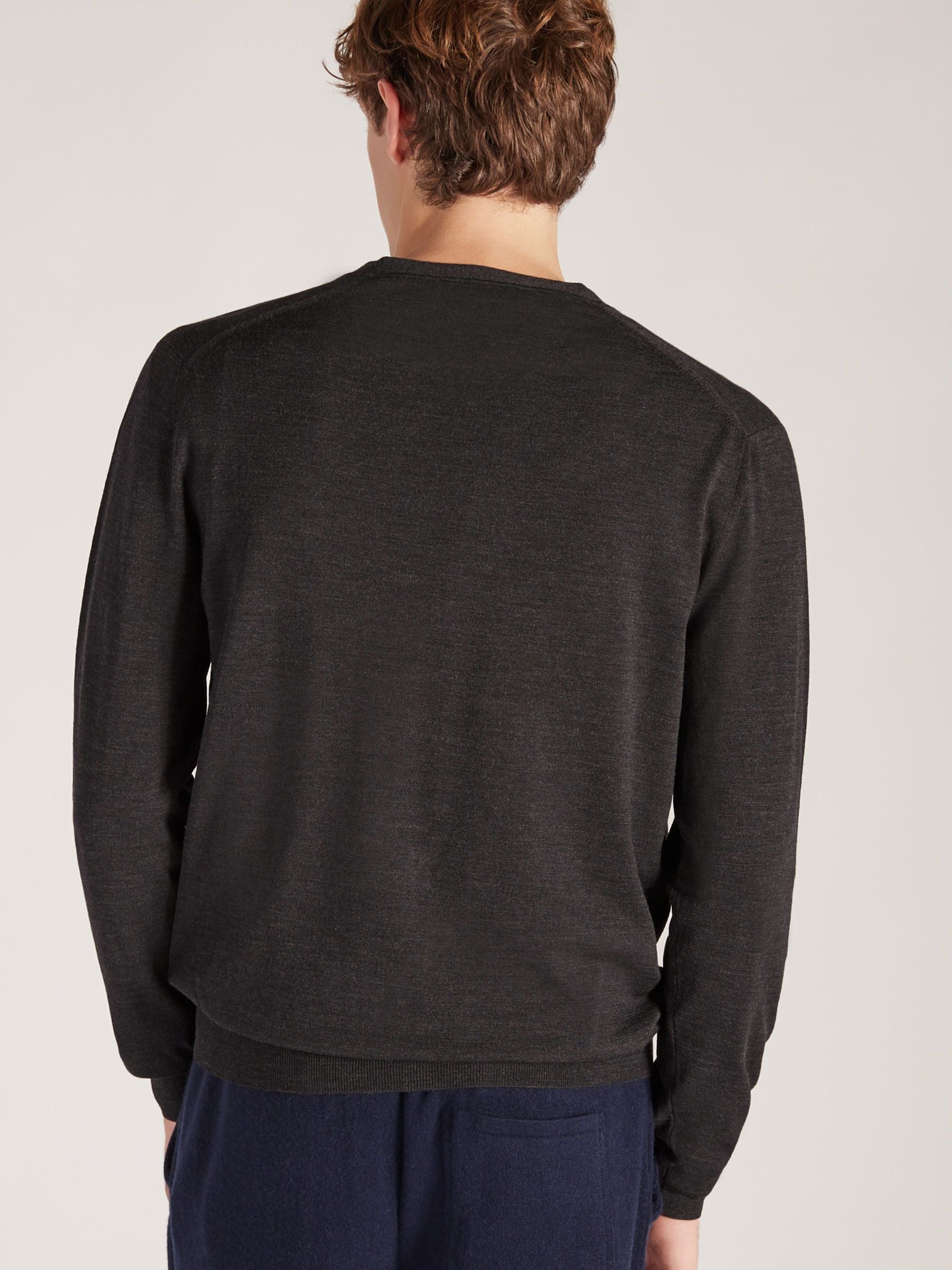 Zanone - Slim-fit cardigan in certified Flexwool - anthracite