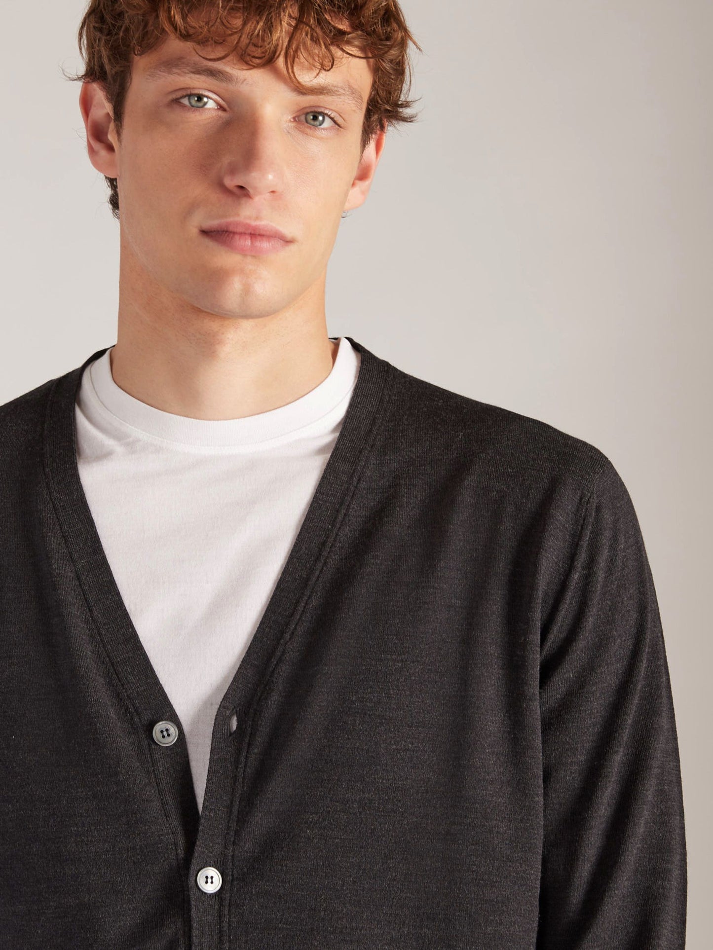 Zanone - Slim-fit cardigan in certified Flexwool - anthracite