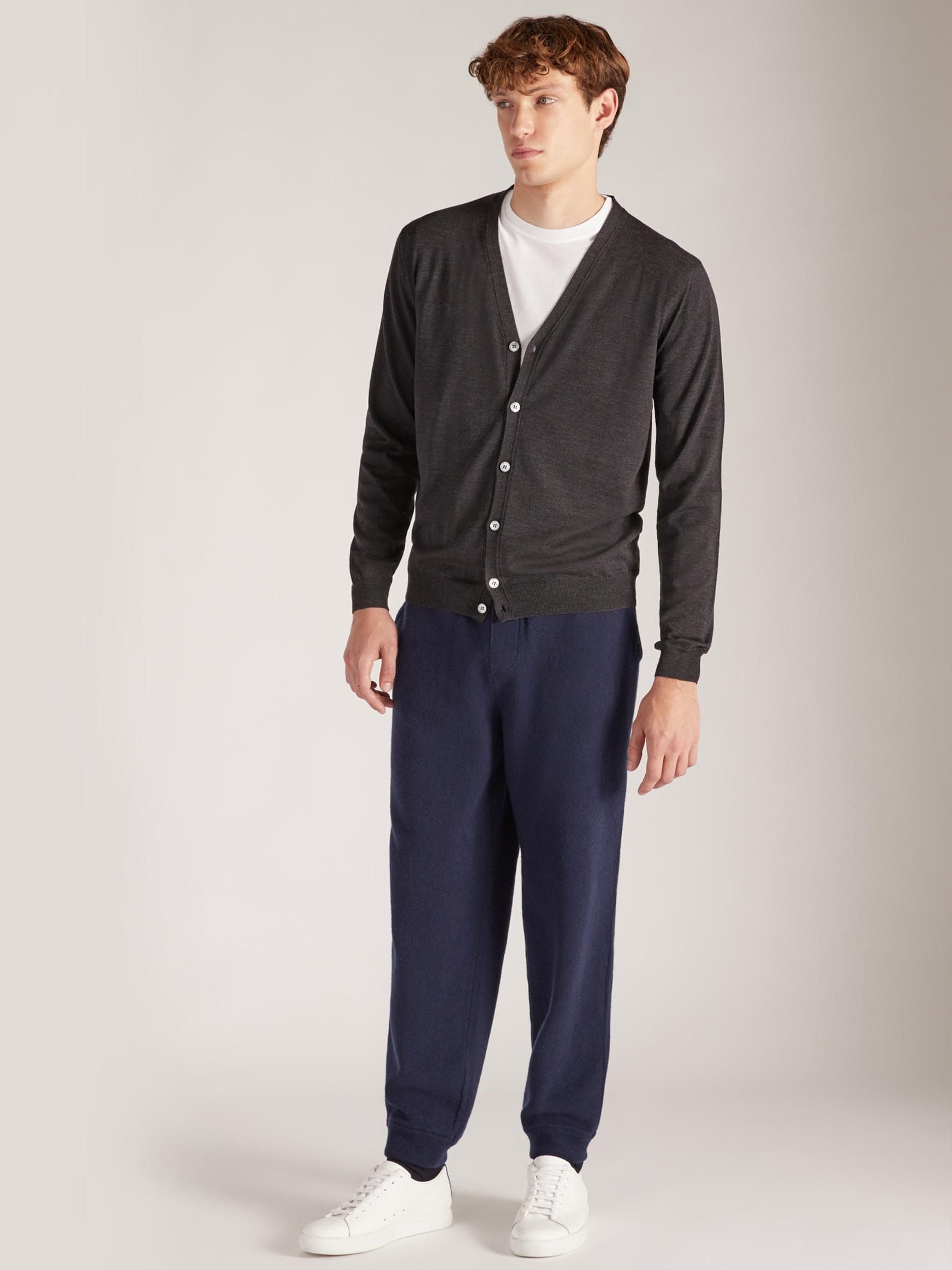 Zanone - Slim-fit cardigan in certified Flexwool - anthracite