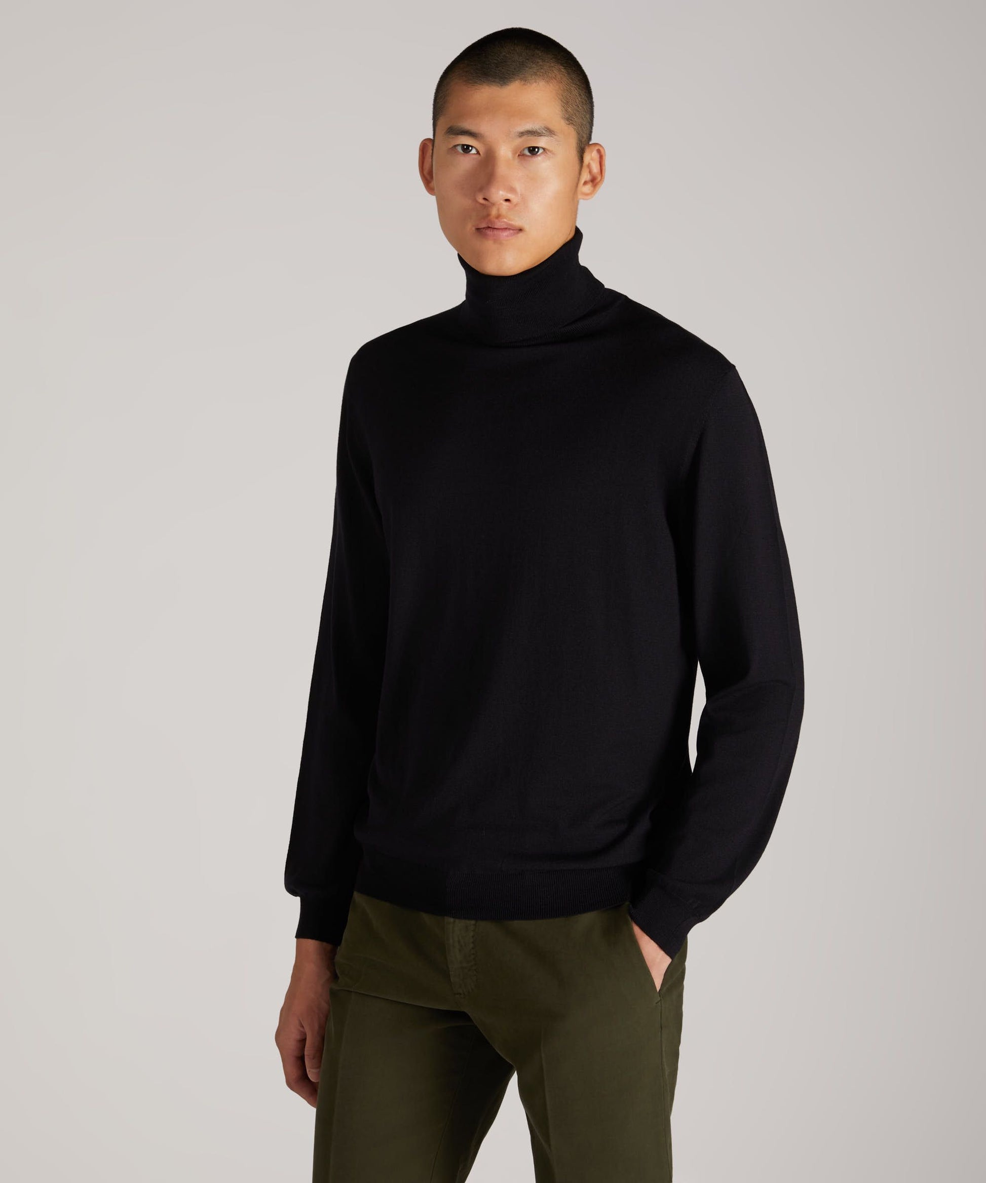 Zanone - Certified Flexwool slim fit turtleneck sweater - blue