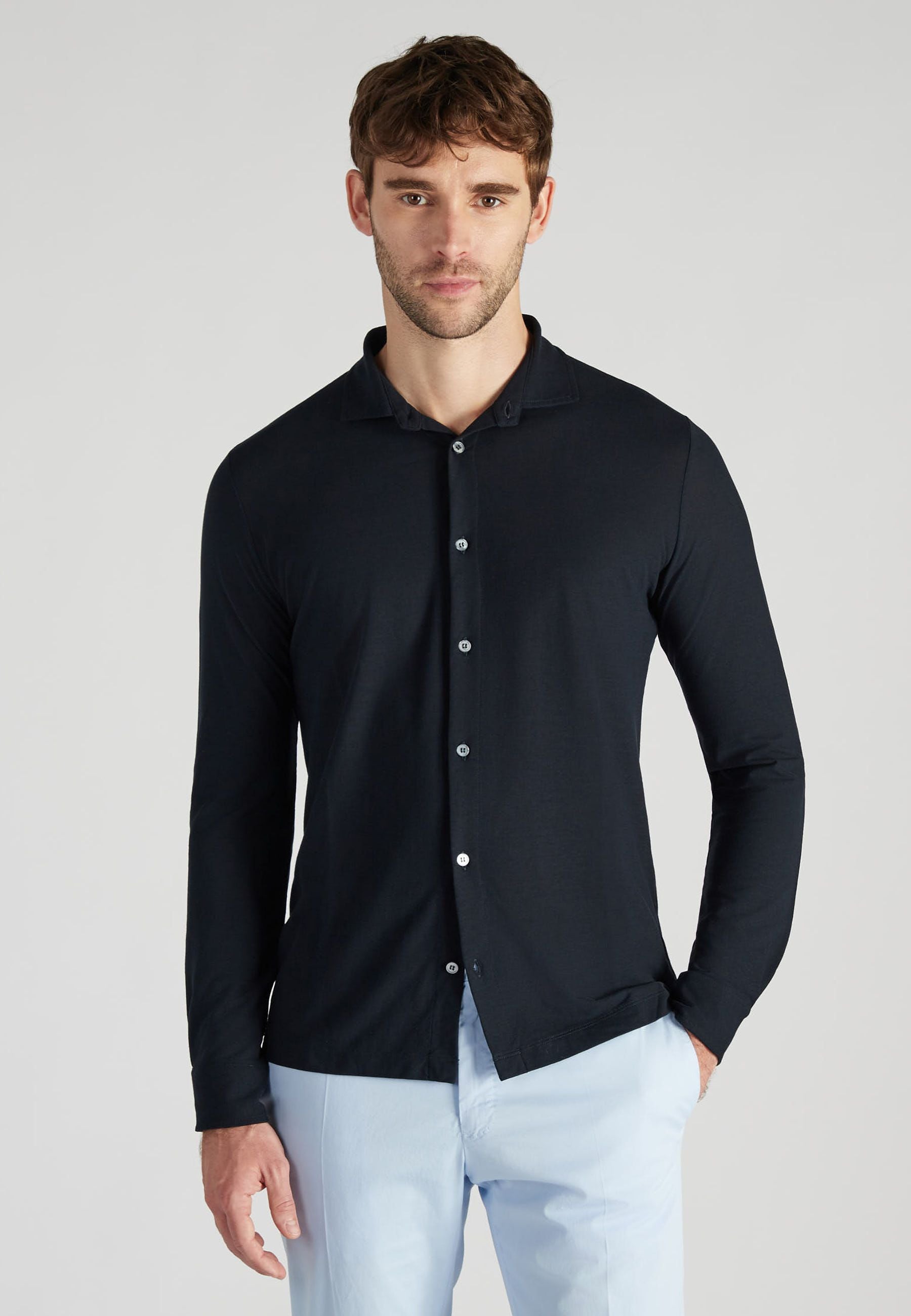 Zanone - Slim-fit organic IceCotton shirt - navy blue