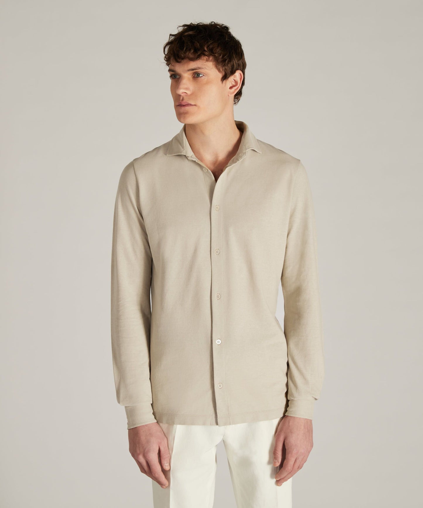 Zanone - Slim-fit organic IceCotton shirt - sabbia