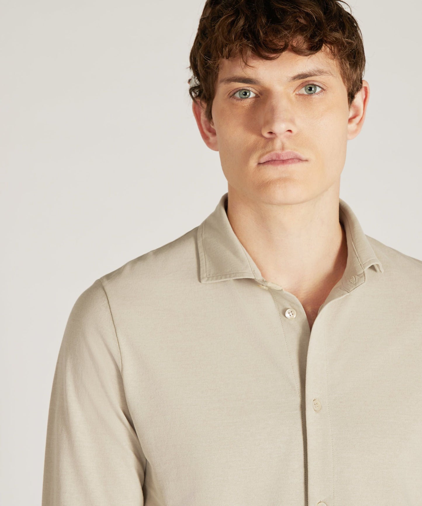 Zanone - Slim-fit organic IceCotton shirt - sabbia