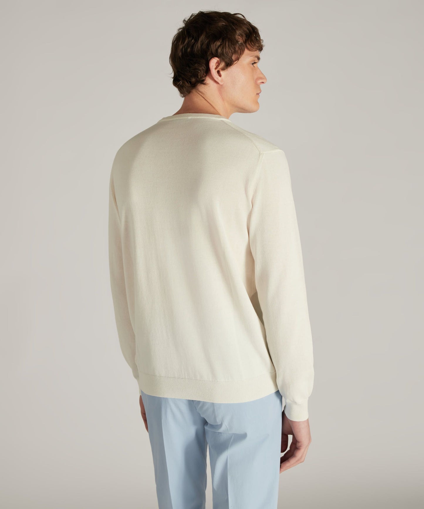 Zanone - Slim-fit crew neck sweater in certified crêpe cotton - latte