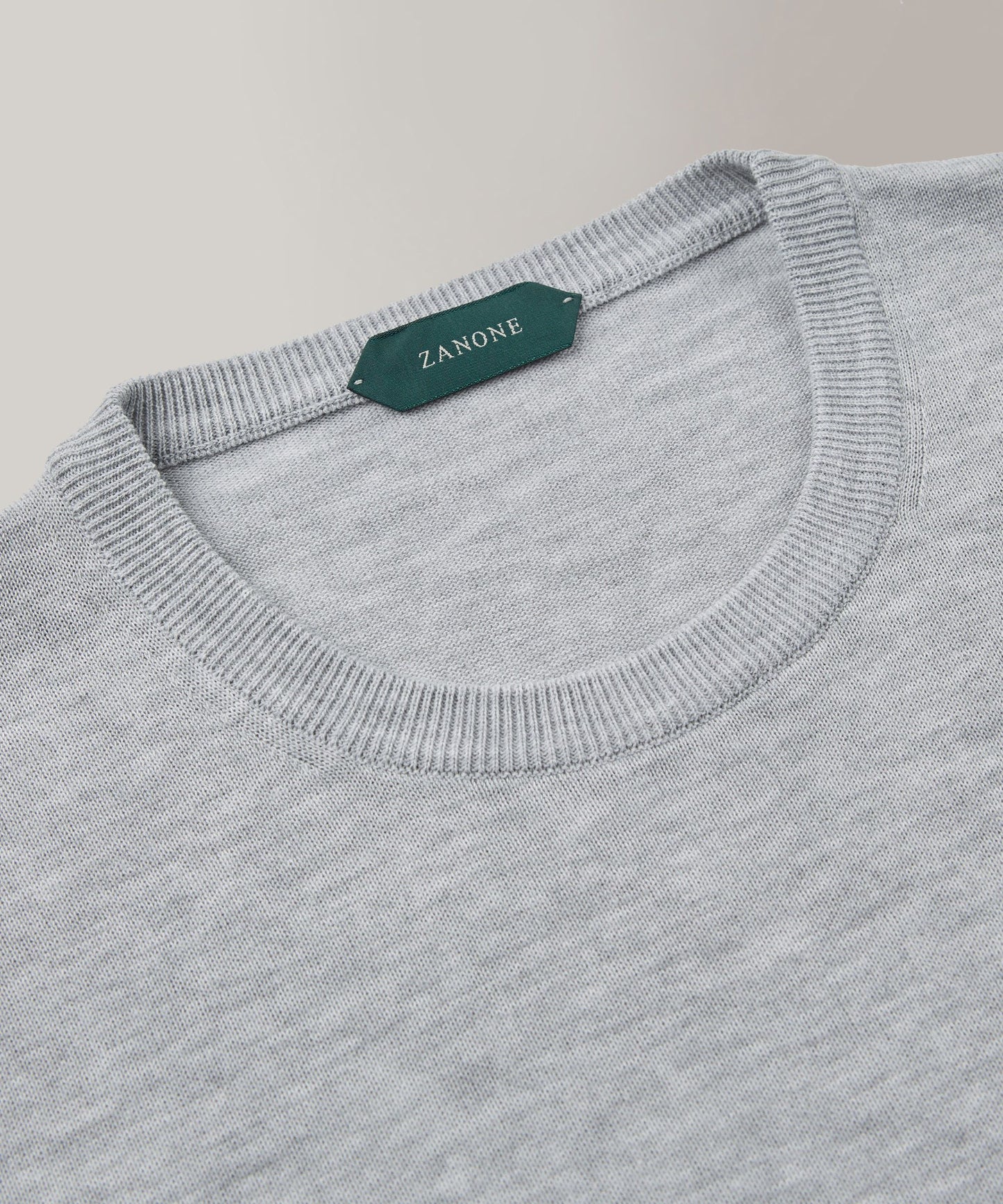 Zanone - Slim-fit crew neck sweater in certified crêpe cotton - grigio melange