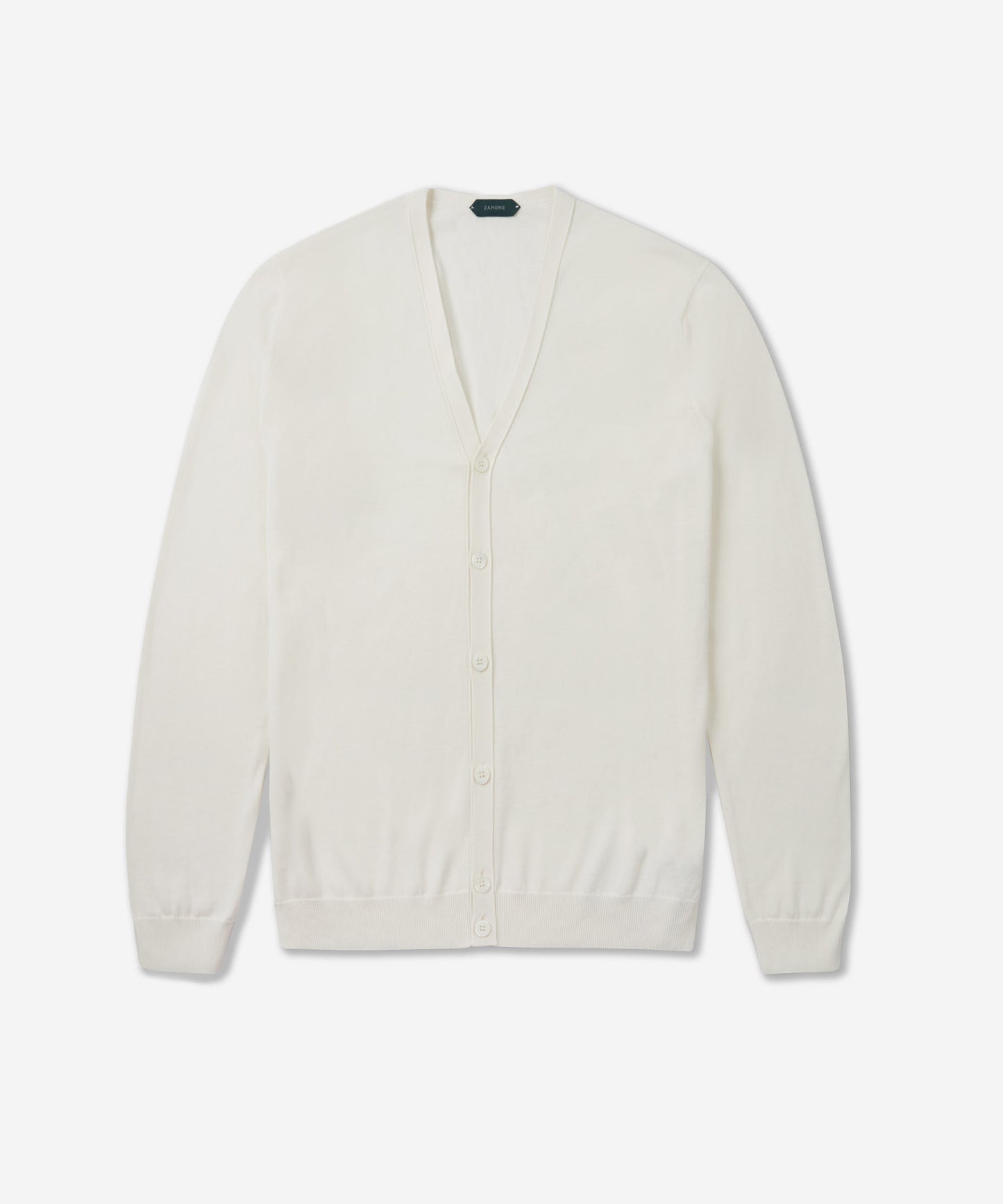 Slim-fit certified crêpe cotton cardigan