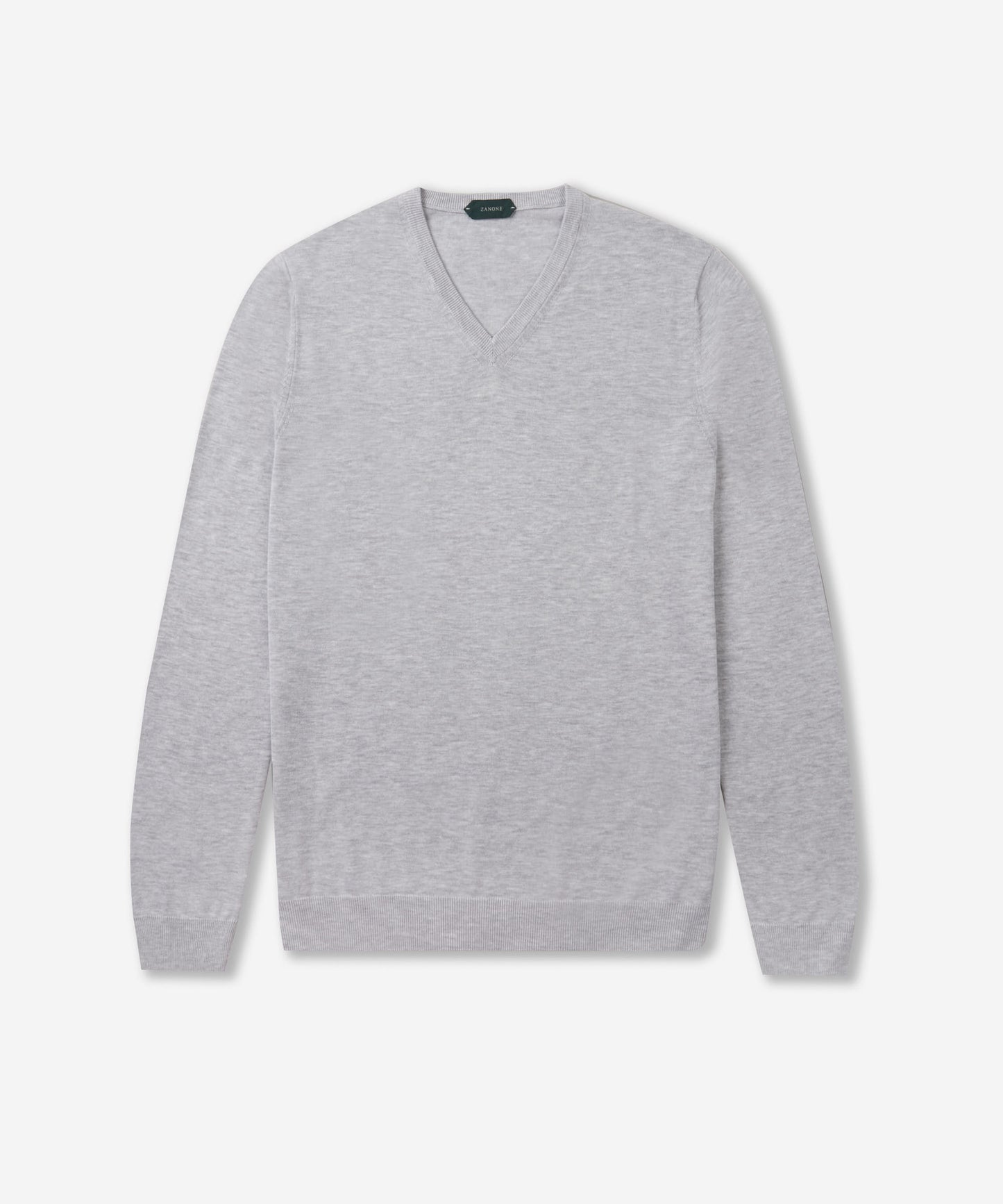 Certified crêpe cotton V-neck jumper