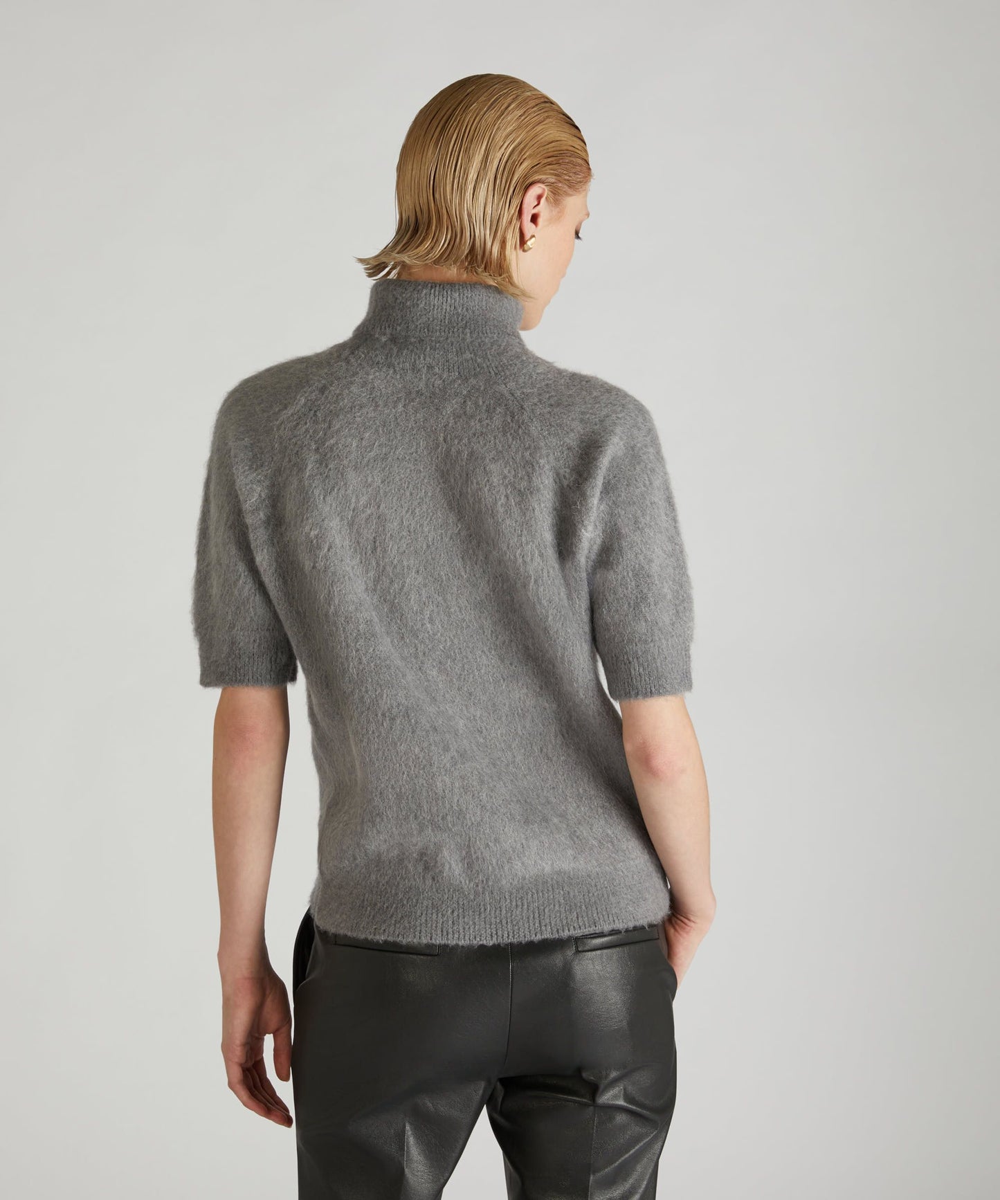 Wool, Mohair and Alpaca polo neck sweater