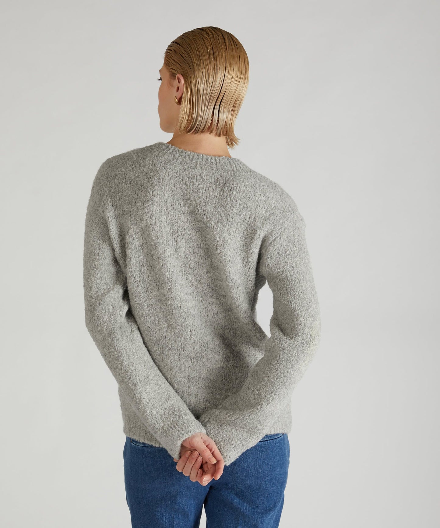 Bouclé-Overshirt aus Wolle und Alpaka