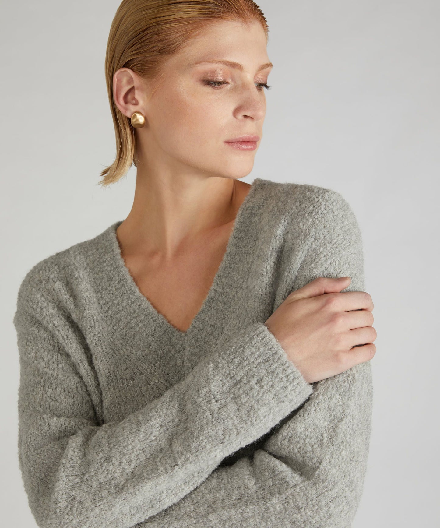 Oversized wool and Alpaca bouclé sweater