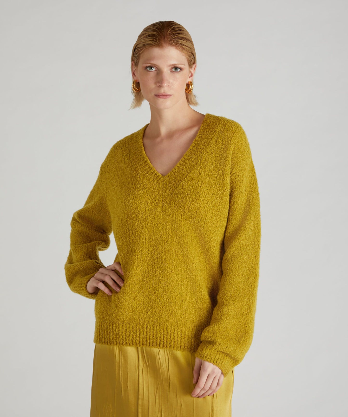 Oversized wool and Alpaca bouclé sweater