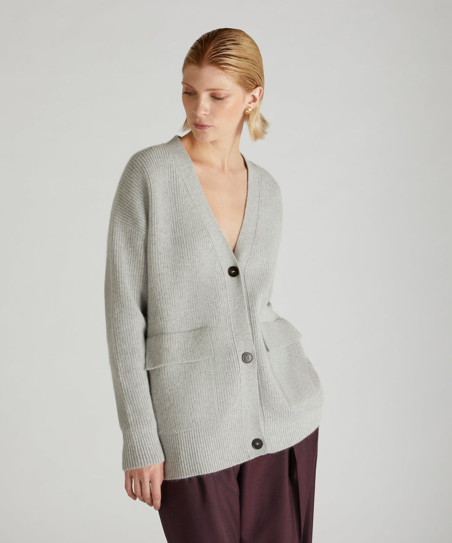 Oversized wool and Angora cardigan