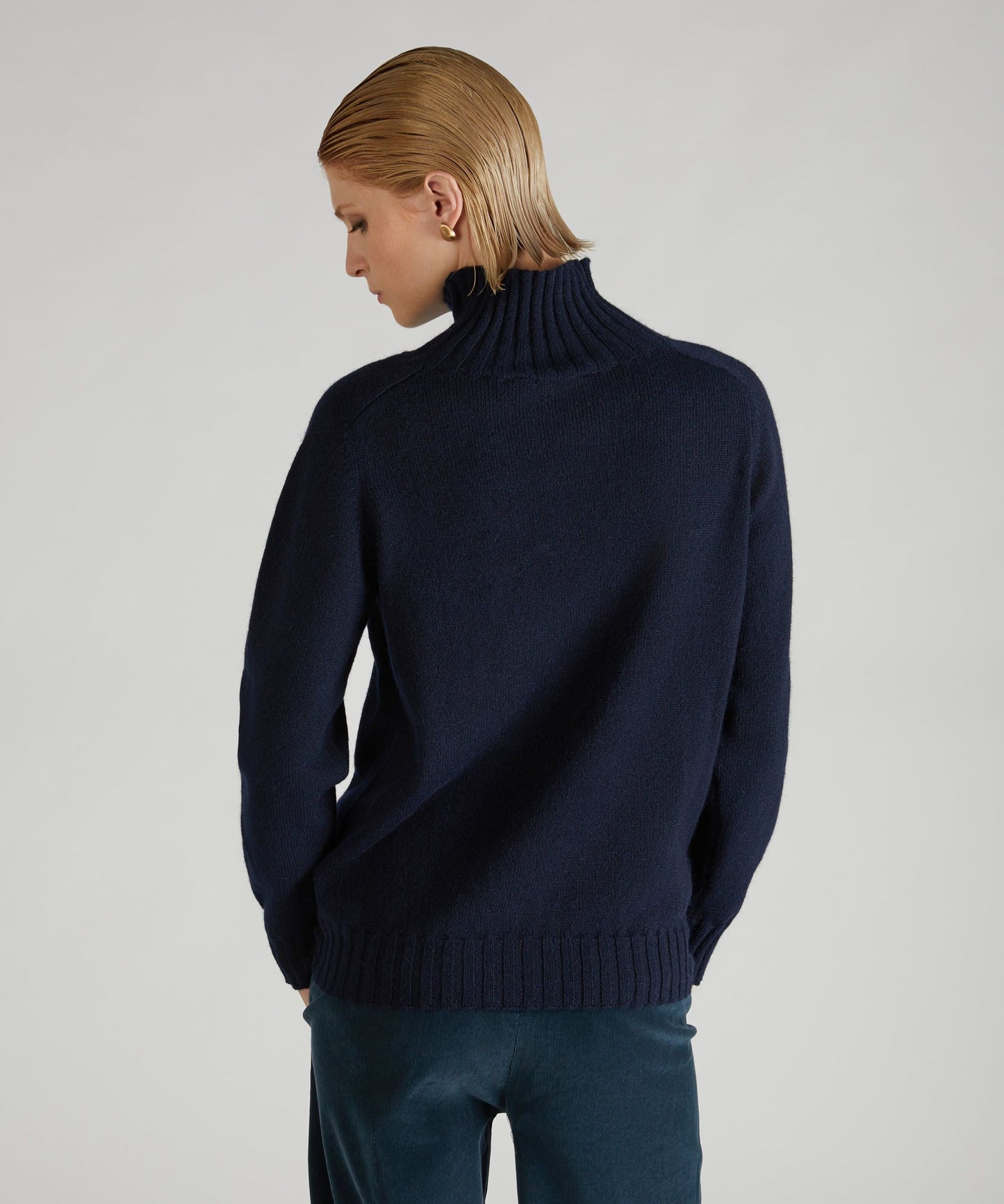 Regular-fit polo neck in wool and Angora