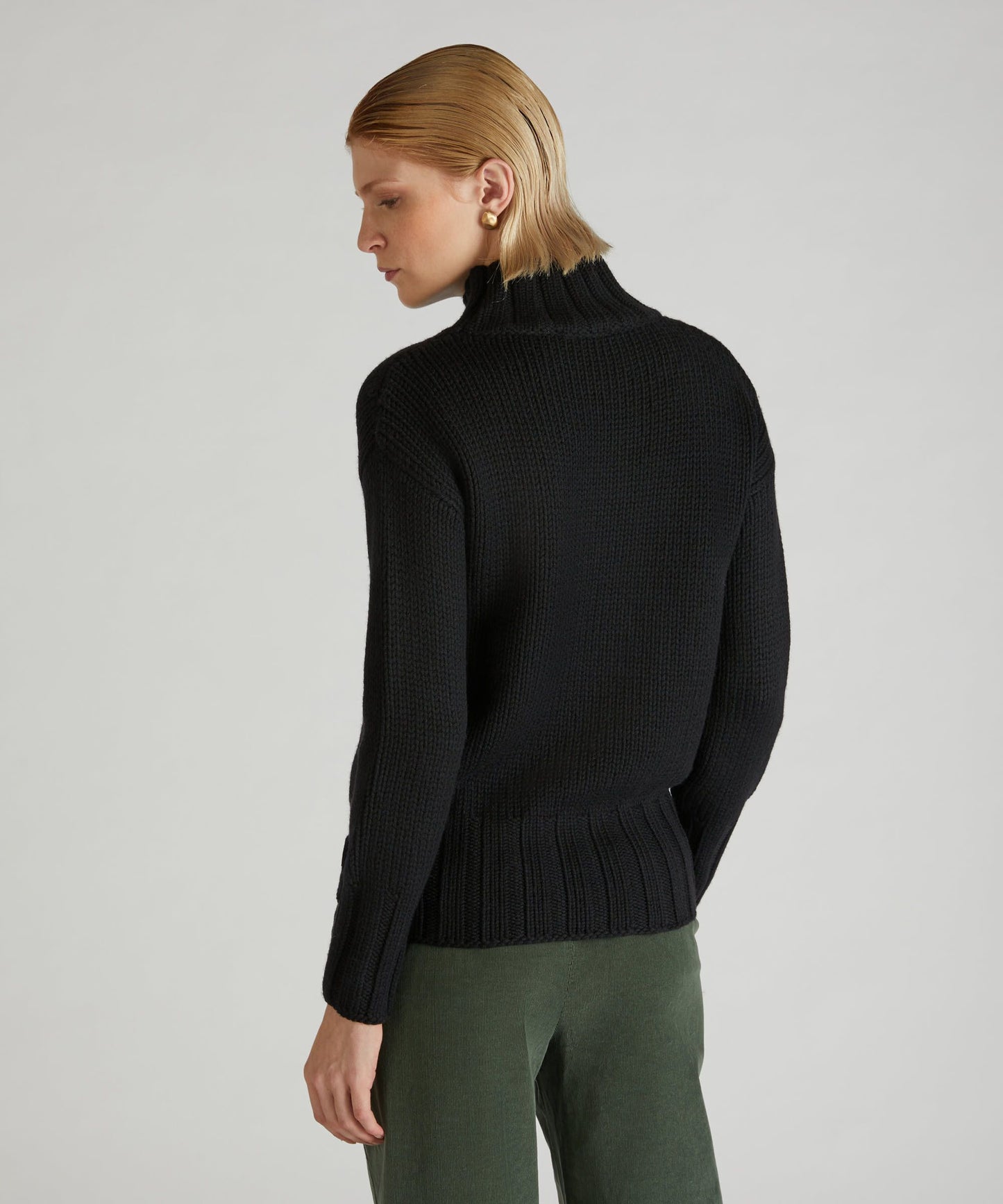 Slim-fit wool polo neck sweater