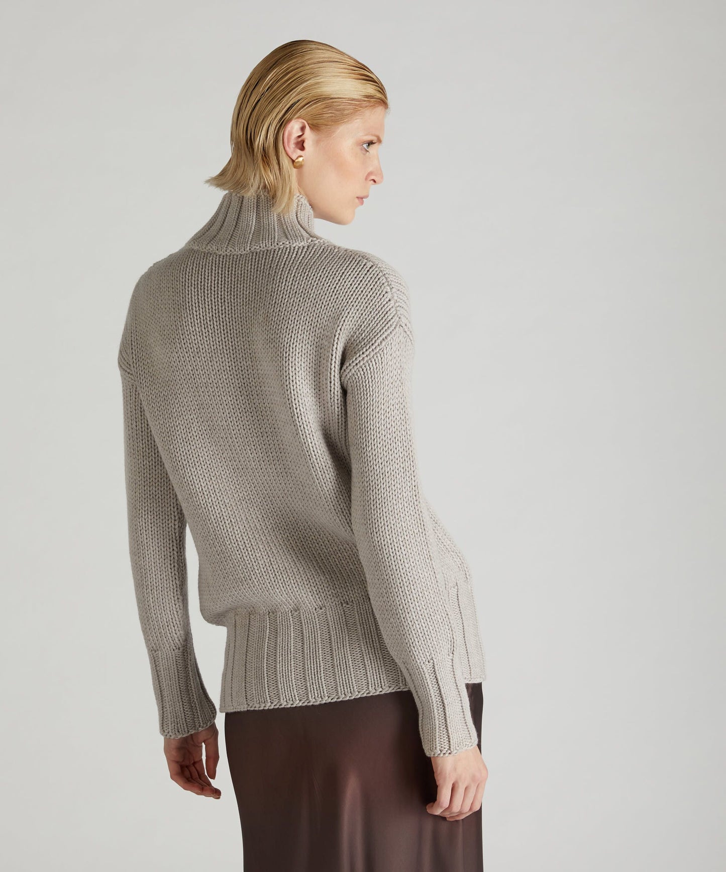 Slim-fit wool polo neck sweater