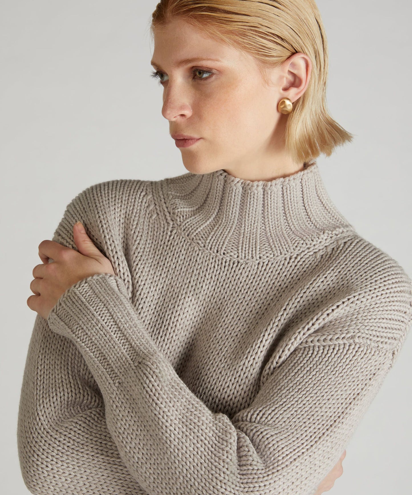 Slim-fit wool polo neck sweater