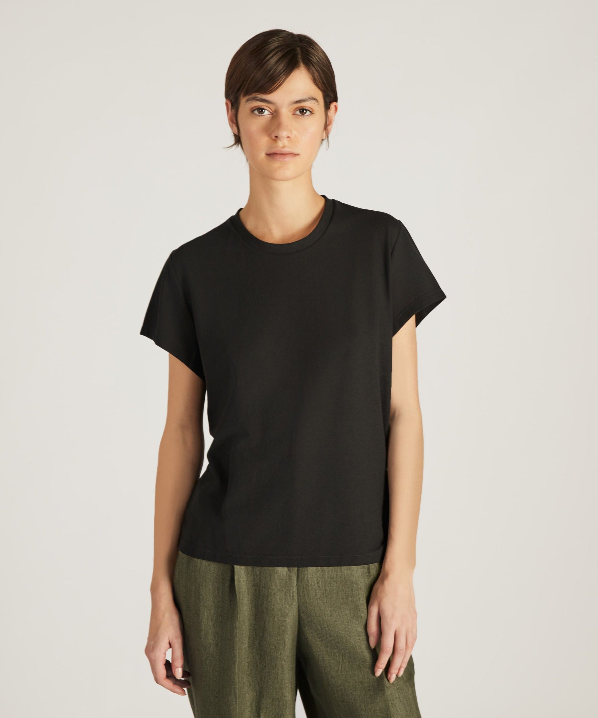 Zanone - Regular fit t-shirt in organic IceCotton - black