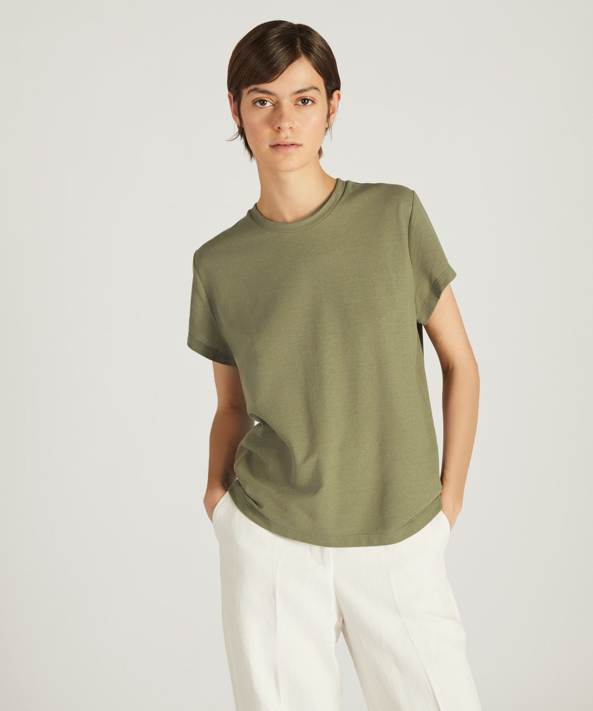 Zanone - Regular fit t-shirt in organic IceCotton - green