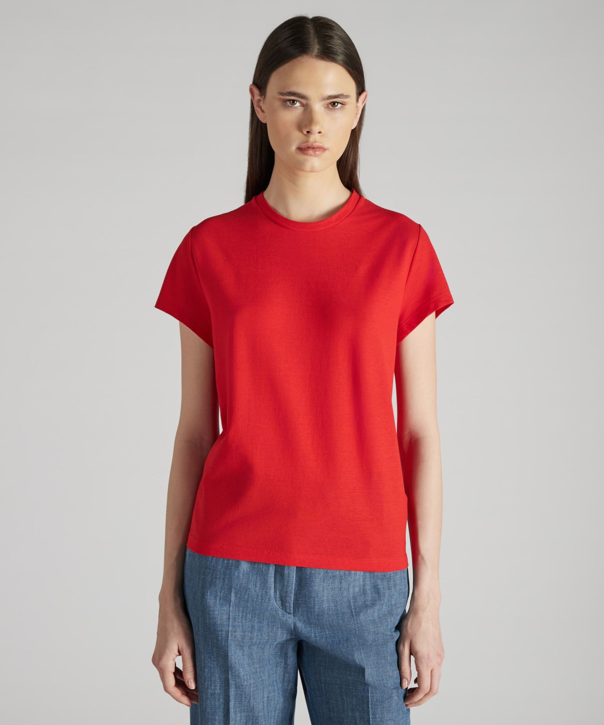 Zanone - Regular fit t-shirt in organic IceCotton - lacquer red