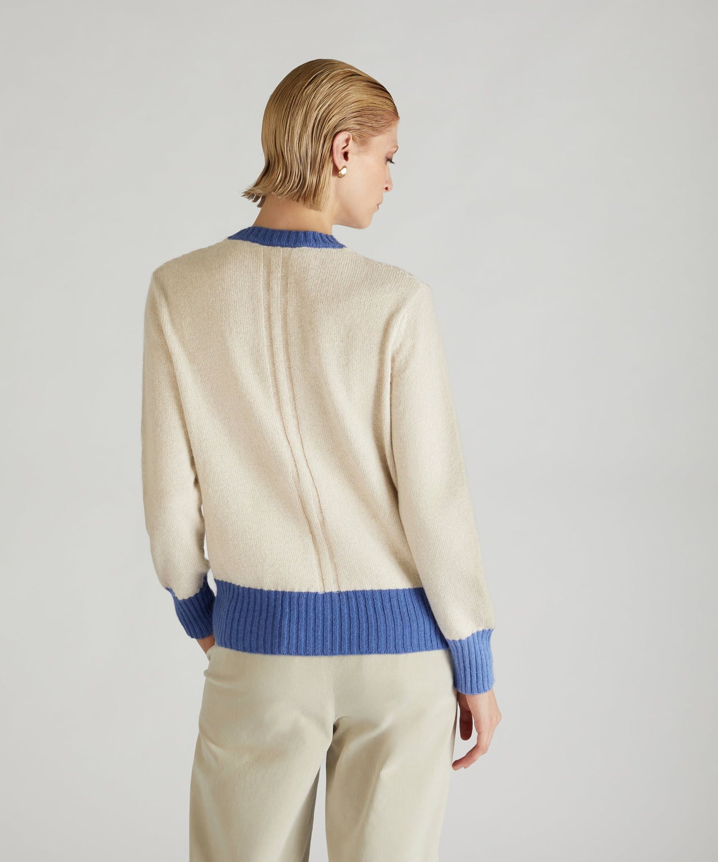 Oversized crew neck in wool and Angora