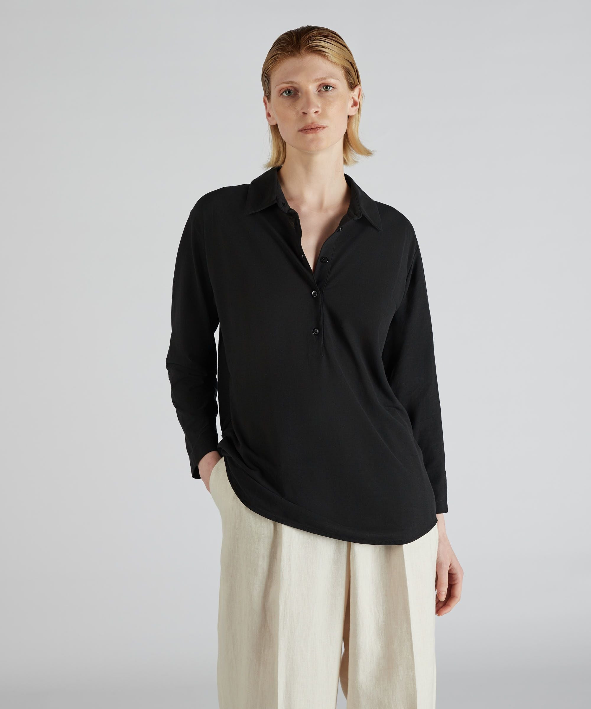 Regular fit polo shirt in organic IceCotton black 38