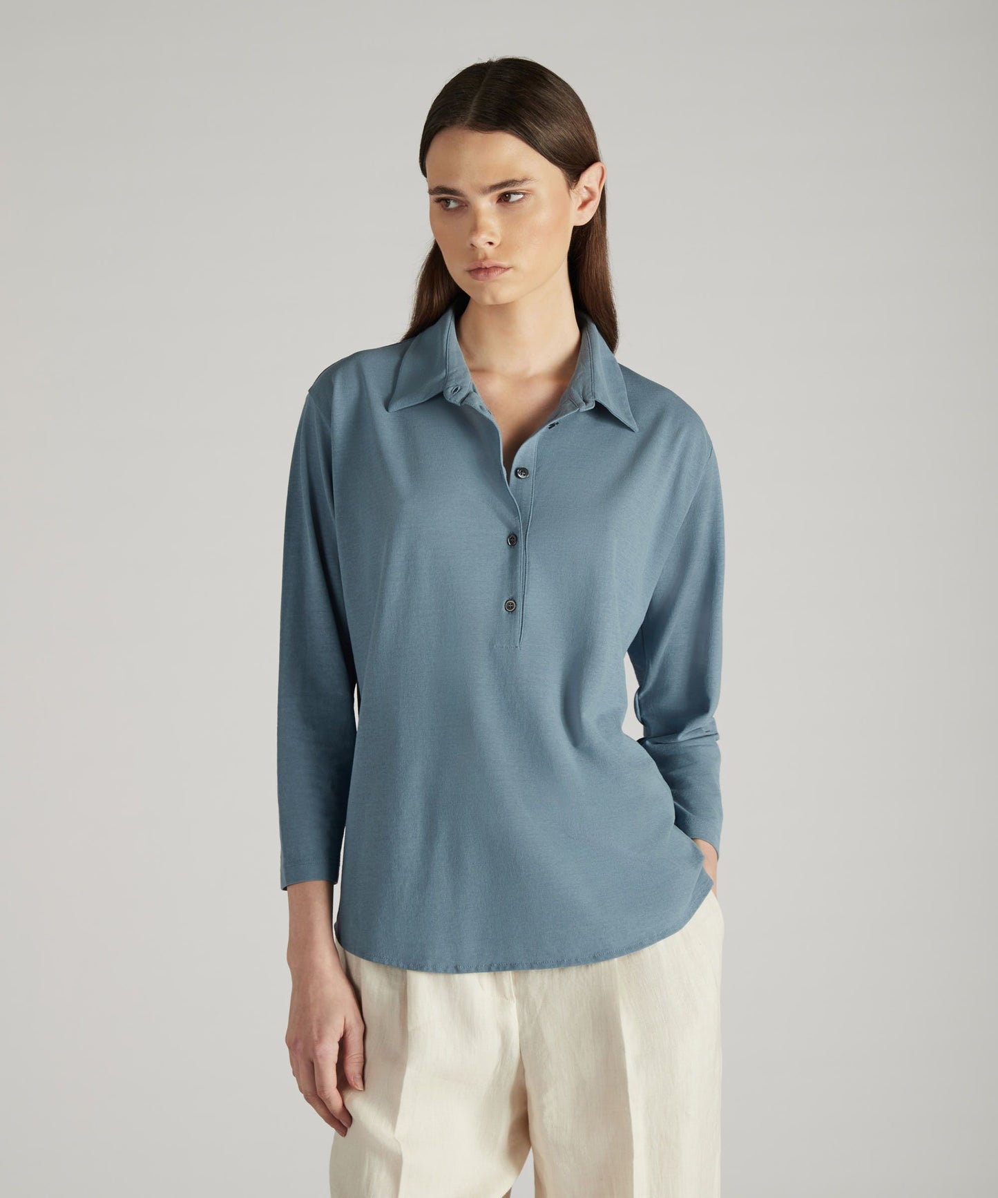 Zanone - Regular fit polo shirt in organic IceCotton - ivory