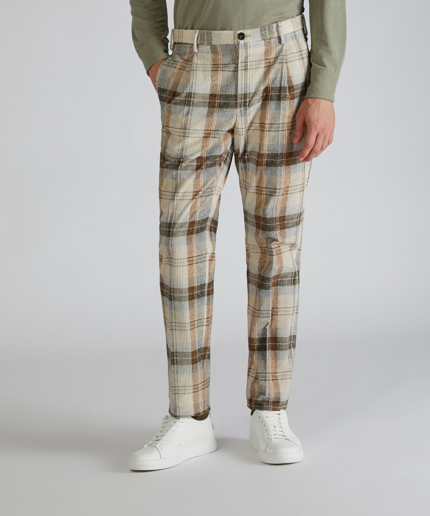 Corduroy tapered-fit trousers