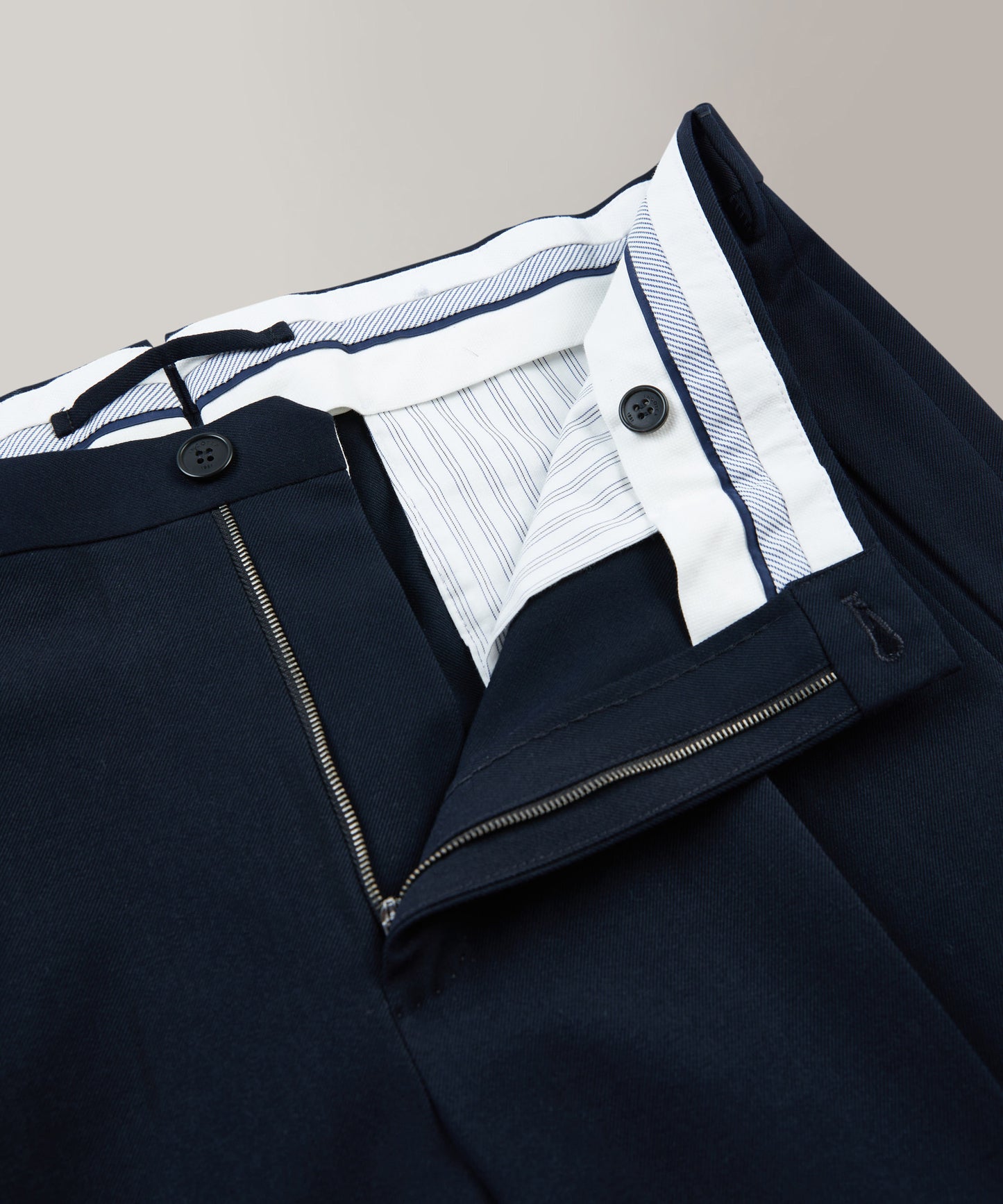 Tapered-fit trousers in cotton and wool twill