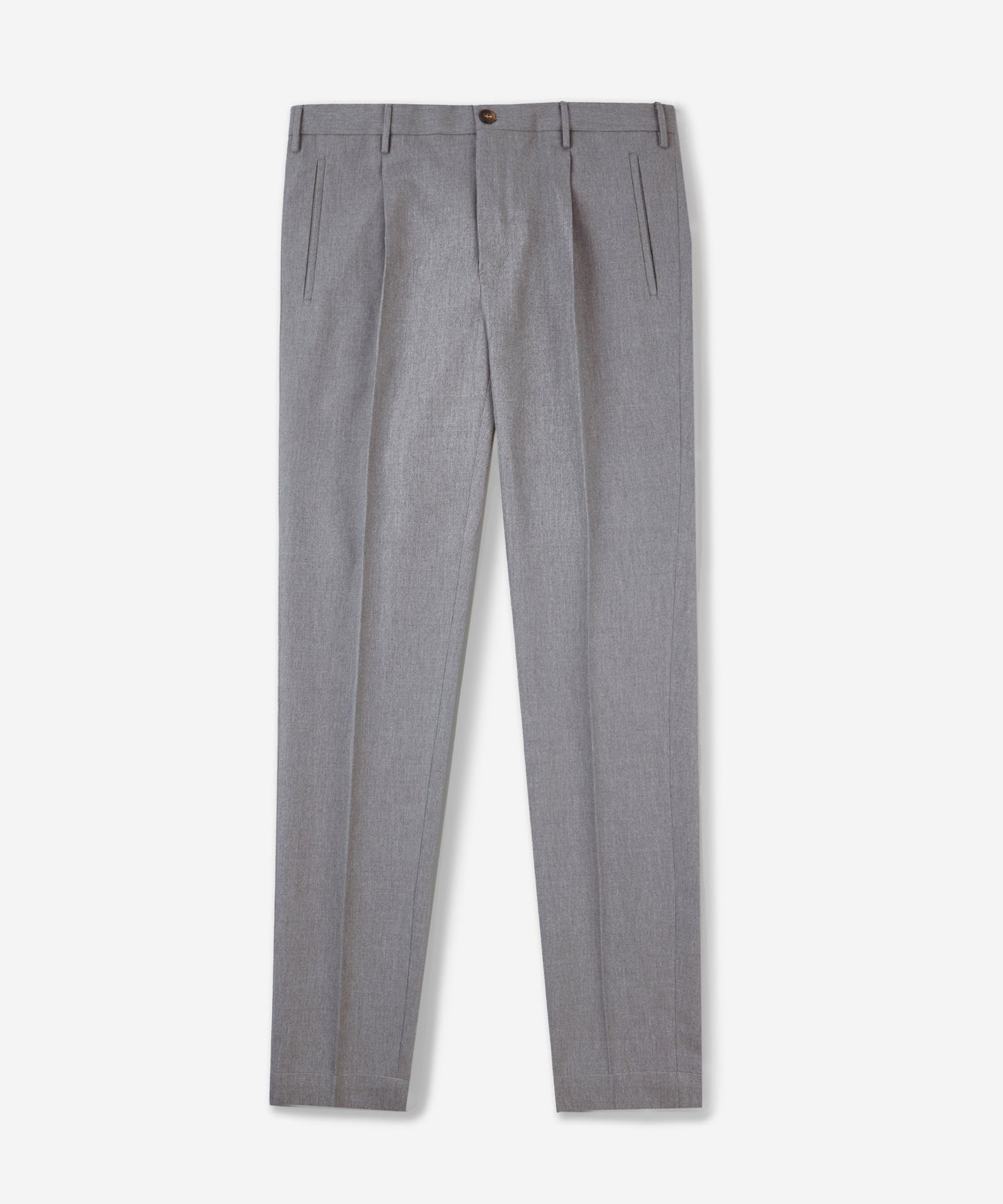 Tapered-fit trousers in cotton and wool twill