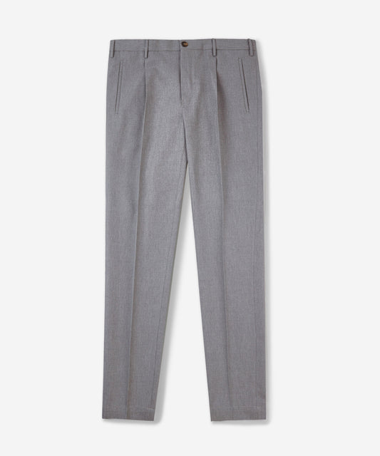 Pantalon coupe fuselée en sergé de coton et laine