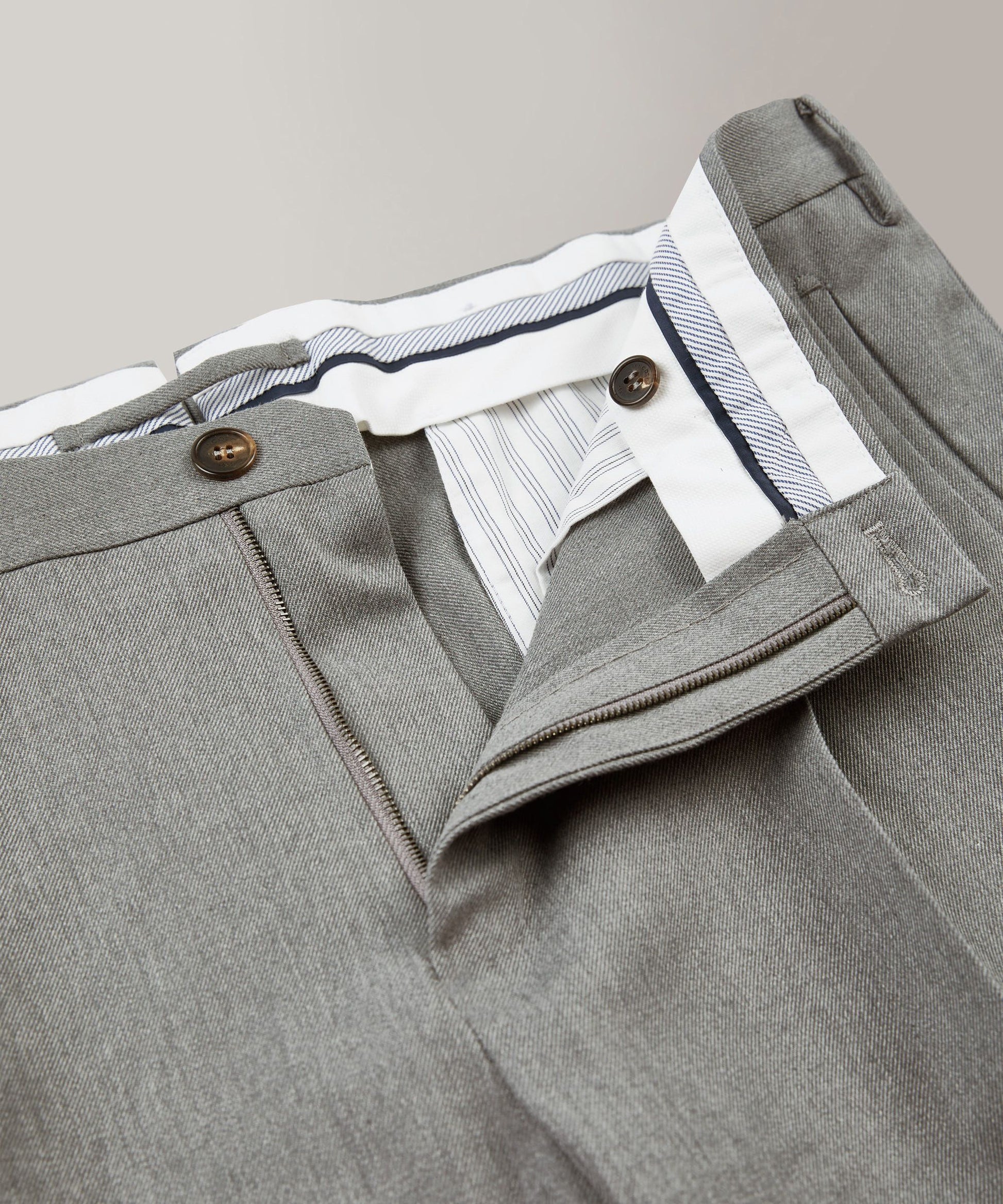 Incotex - Tapered-fit trousers in cotton and wool twill - light grey