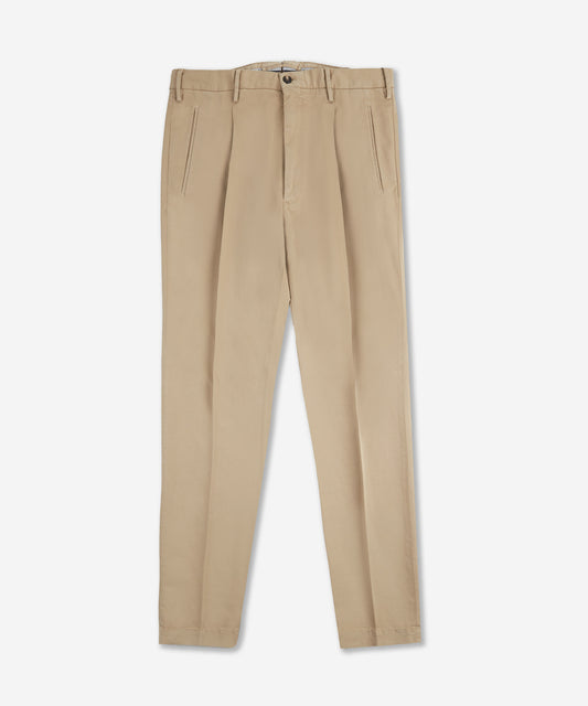 Tapered-fit cotton trousers